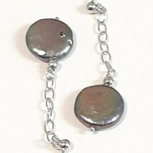 "World Of ICEETHON" Freshwater Pearl .925 Dangle 2" Drop Earrings